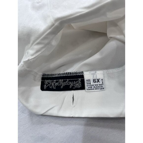 Girls White Embroidered Short Sleeve Size 6X - Picture 5 of 6